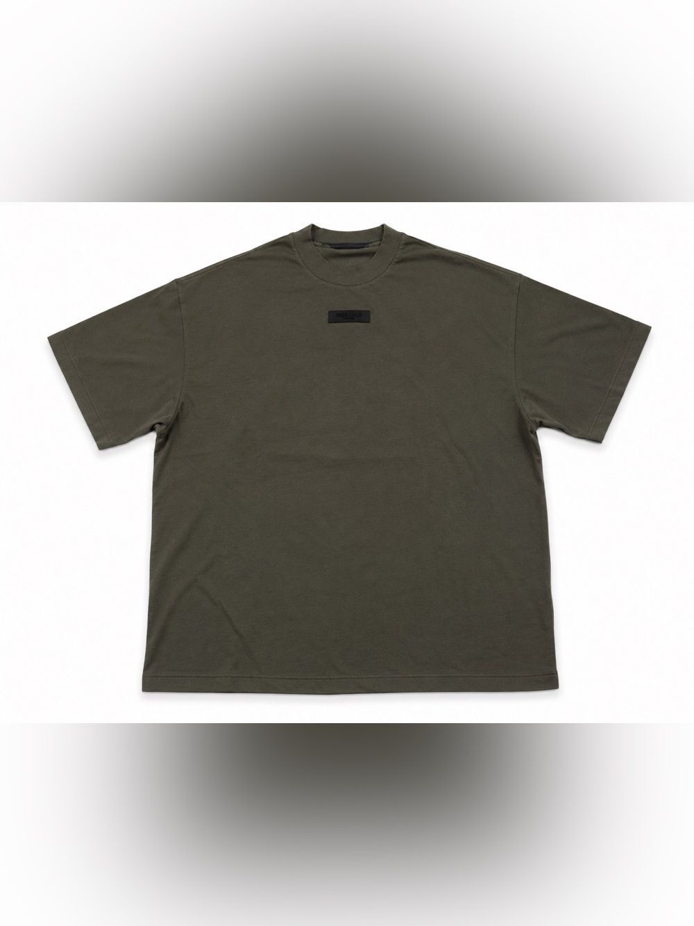 Fear of God Essentials T-Shirt Men’s Large Olive Green 100% Cotton Logo Tee